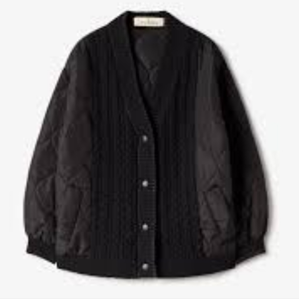 NWT NEKANE | $148 "Samui" Mixed Media Bomber Jacket - Picture 4 of 5